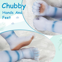 Load image into Gallery viewer, Vollence 20 inch Golden Eyes Avatar Sleeping Full Silicone Baby Doll with Hair