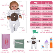 Load image into Gallery viewer, Vollence 14 inch Realistic Reborn Baby Doll with Hair