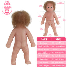 Load image into Gallery viewer, Vollence 4.7 inch Eye Closed Mini Full Silicone Baby Dolls with Bone Pocket Doll with Hair