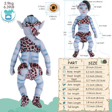 Load image into Gallery viewer, Vollence 20 inch Golden Eyes Avatar Sleeping Full Silicone Baby Doll with Hair