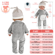 Load image into Gallery viewer, Vollence 16 inch Realistic Reborn Baby Doll with Hair