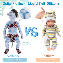 Load image into Gallery viewer, Vollence 20 inch Golden Eyes Avatar Sleeping Full Silicone Baby Doll with Hair