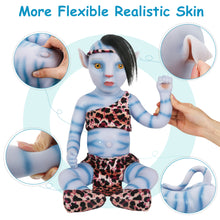 Load image into Gallery viewer, Vollence 20 inch Golden Eyes Avatar Sleeping Full Silicone Baby Doll with Hair
