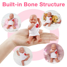 Load image into Gallery viewer, Vollence 4.7 inch Eye Closed Mini Full Silicone Baby Dolls with Bone Pocket Doll